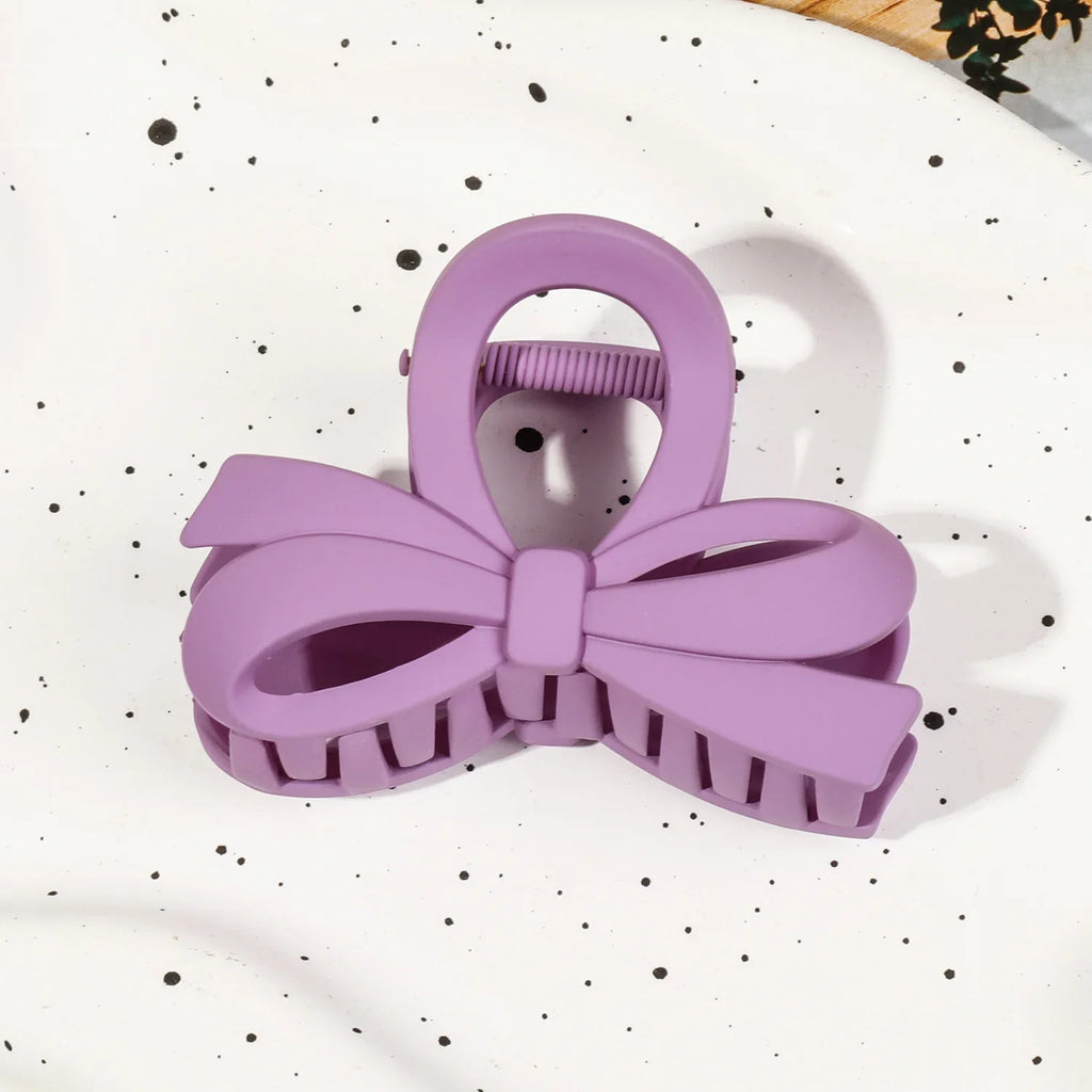 Matte Bow Large Hair Claw Crab Korea Women Solid Acrylic Hair Clips Hairpins Girls Ponytail Hair Accessories Barrettes Headbands