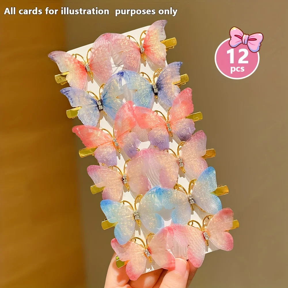 12/24/48pcs Sweet Butterfly Hair Clip Cute and Easiest for Match