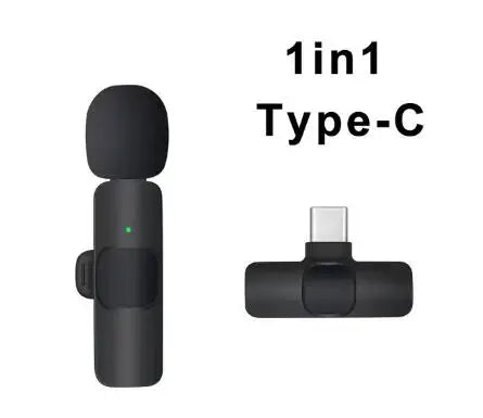 Wireless Lavalier Microphone Audio Video Recording Mini Microphone for iPhone Android Phone Live Broadcast Gaming Mic Portable