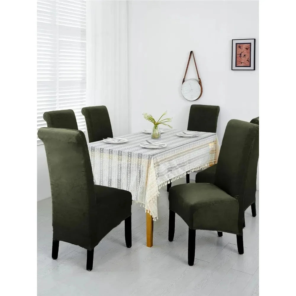 Scalable chair cover, elastic strap elastic fabric dining chair cover, suede large restaurant hotel party banquet chair cover