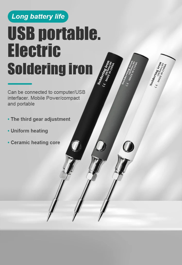 USB Soldering Iron Wireless Charging Electric Solder Iron 5V 8W Fast Charging Lithium Rechargeable Portable Repair Welding Tools