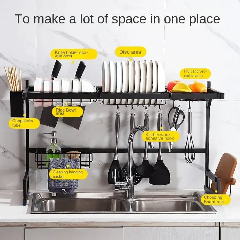 Multifunctional Racks Holders Storage Rack Knife Stand Dish Dish Fruit and Vegetable Bowl Chopsticks Tube Cleaning Kitchenware
