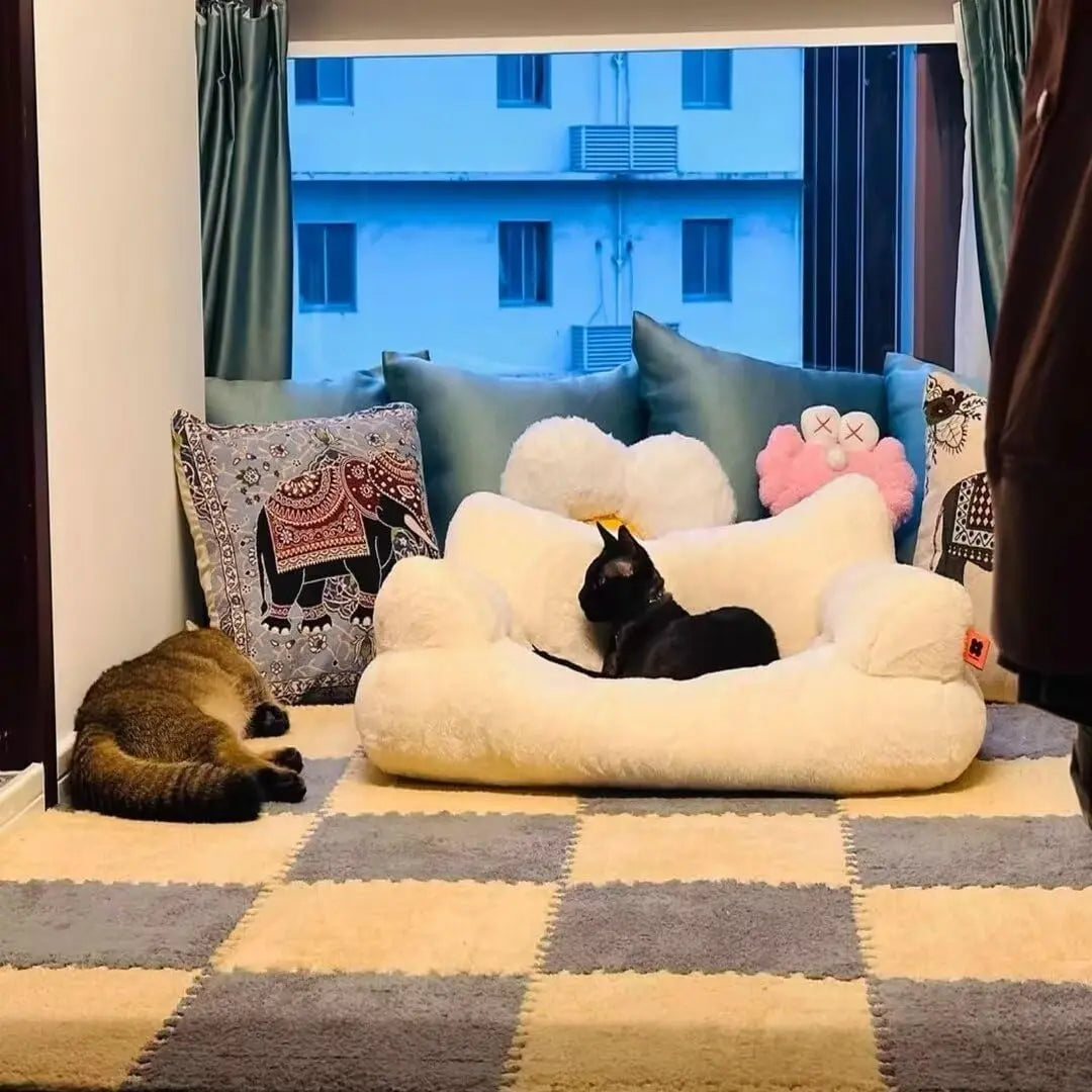 Plush Puzzle Foam Floor Mat, 11.8x11.8in Soft Anti-Slip Puzzle Area Rug Playmat for Room