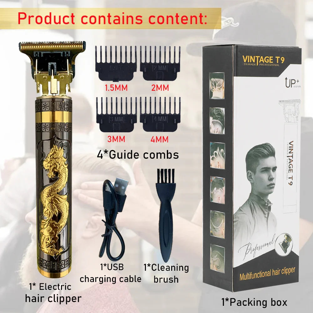 Hair Cutting Machine Trimmer Beard Metal Men's Electric Shaver Hair Clipper Professional Haircut Machine Clippers Vintage T9