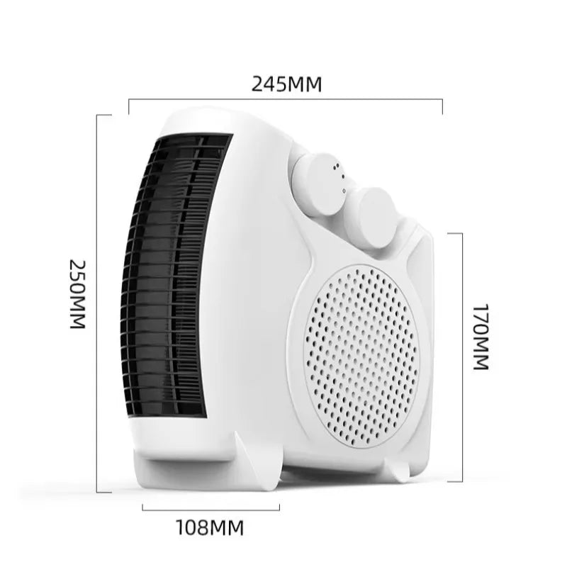 220V Winter Warmer Household Desktop Electric Heater Fan 3 Gear Adjustable Warm Air Blower Ripple Heating Machine Bedroom Office
