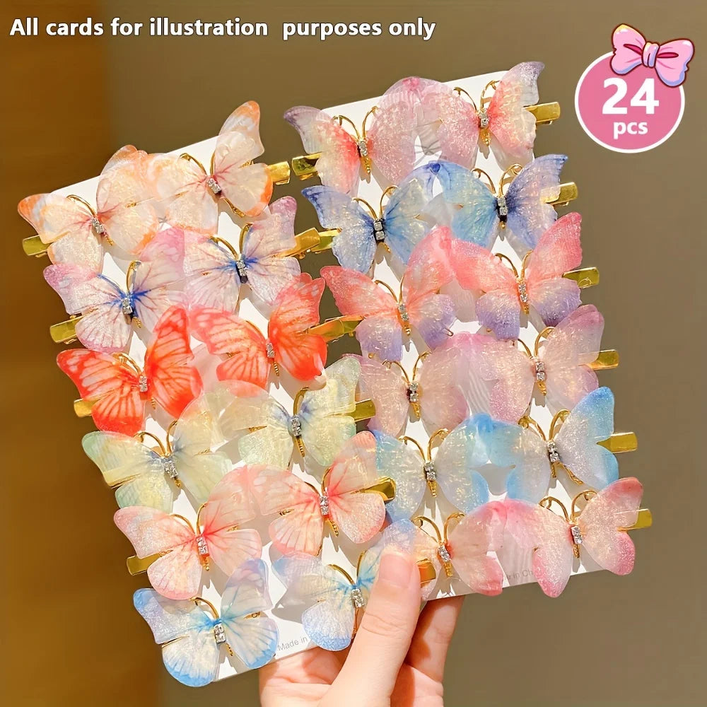 12/24/48pcs Sweet Butterfly Hair Clip Cute and Easiest for Match