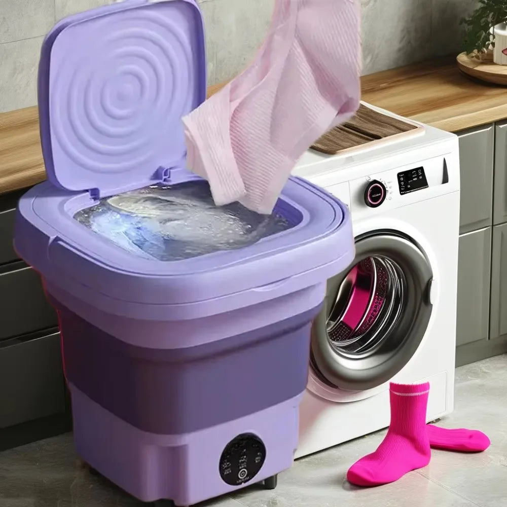 Modern 8L Automatic Clothes Washer Plastic Electric Mini Foldable in Stock-Portable for RV Car Traveling New