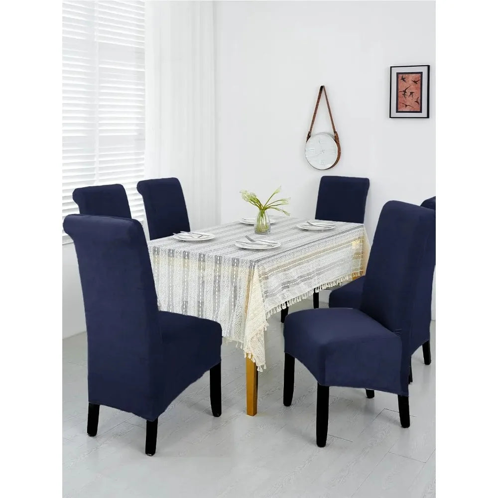 Scalable chair cover, elastic strap elastic fabric dining chair cover, suede large restaurant hotel party banquet chair cover