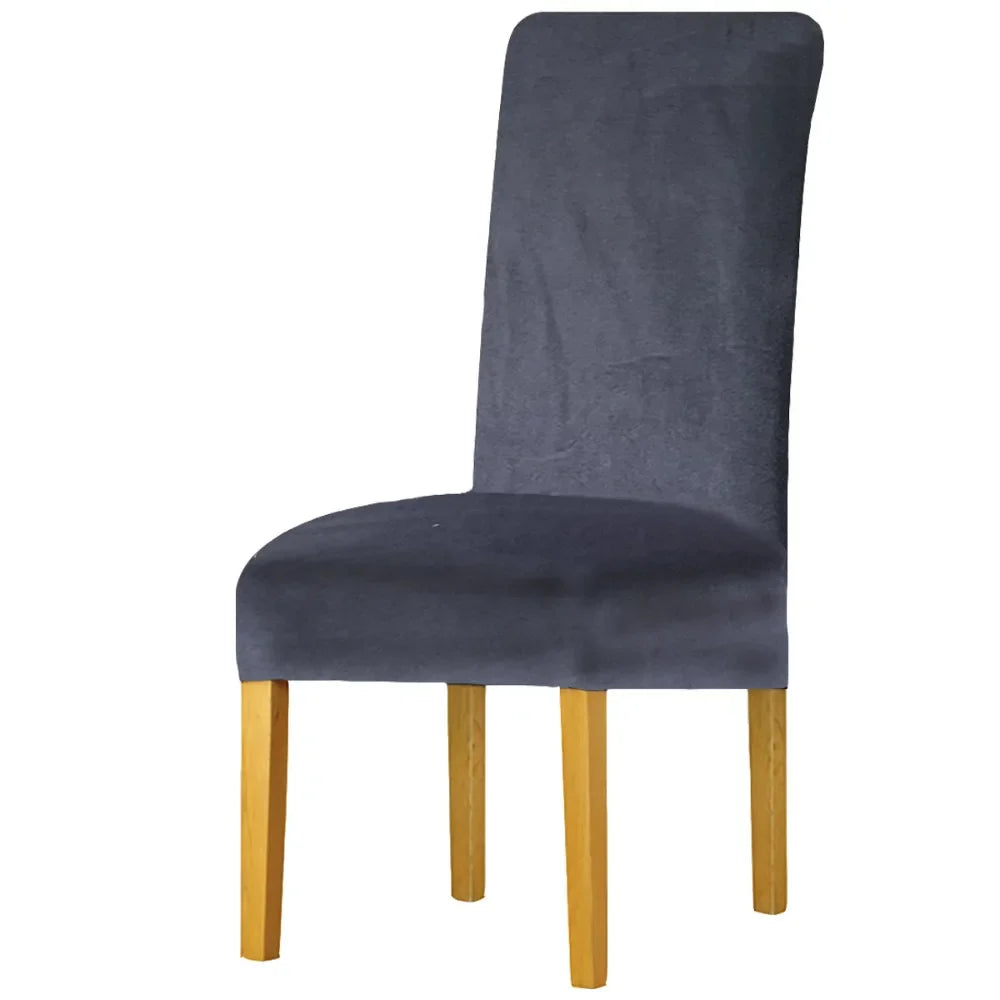 Scalable chair cover, elastic strap elastic fabric dining chair cover, suede large restaurant hotel party banquet chair cover