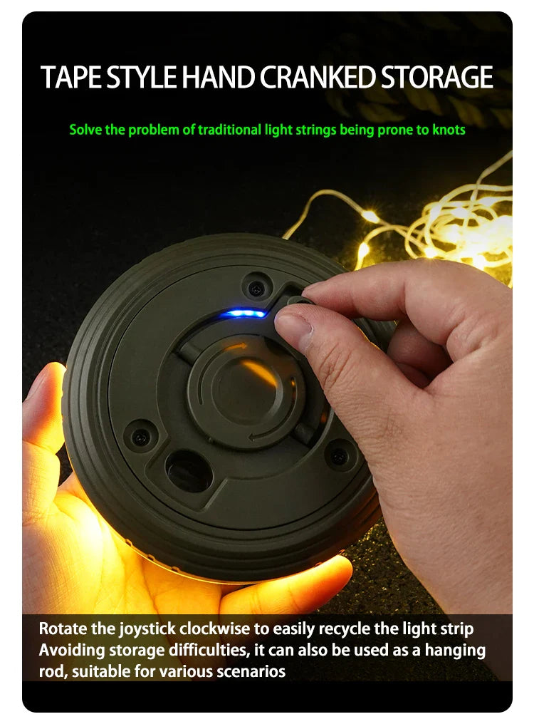 Campify Lamp String Camping Light With Retractable LED String LightsColorful Festive Atmosphere Lights Equipment Tent Light