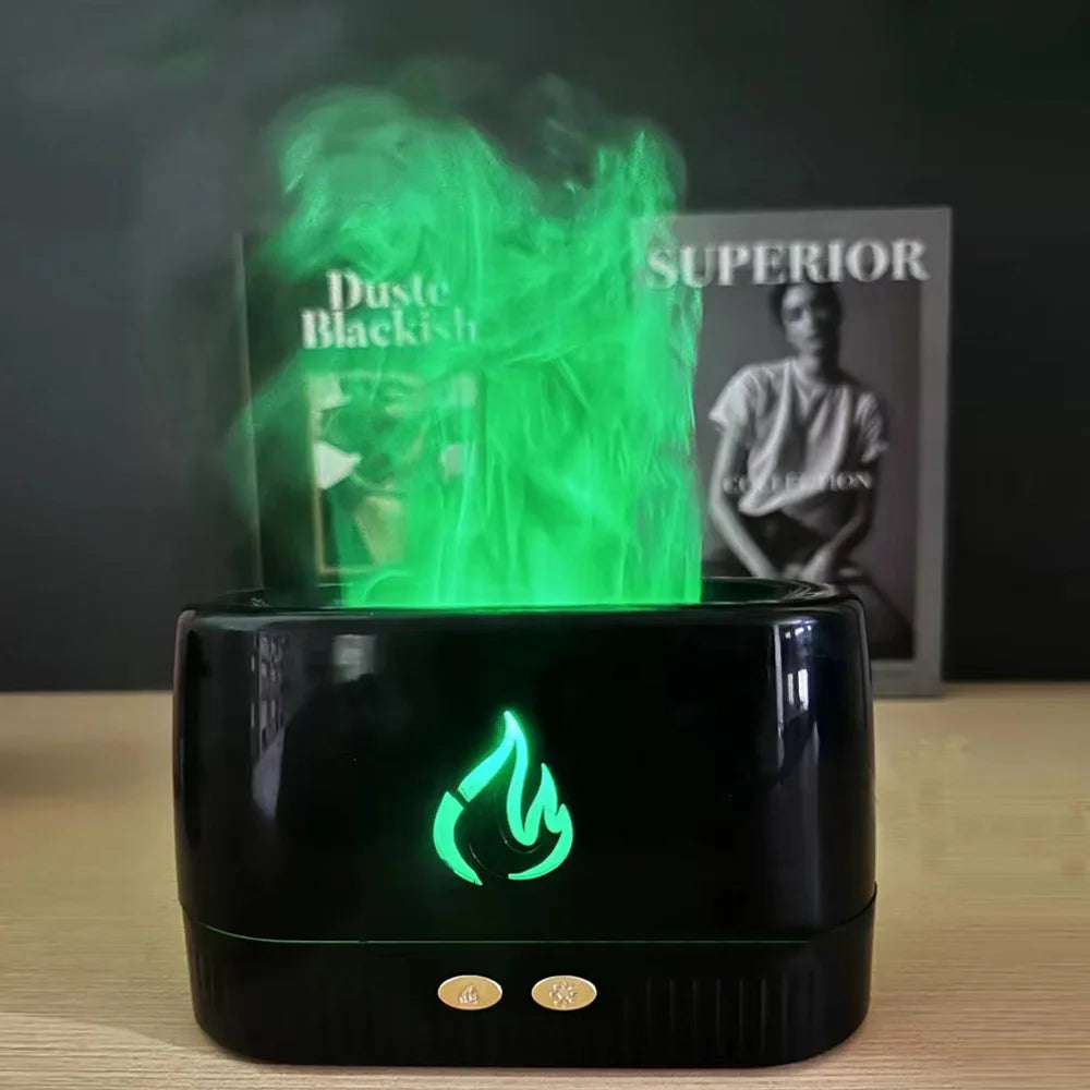 Colorful simulated flame aromatherapy machine atmosphere night light indoor humidification atomizer fragrance essential oil