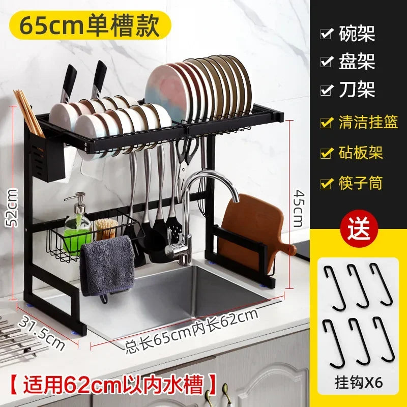 Multifunctional Racks Holders Storage Rack Knife Stand Dish Dish Fruit and Vegetable Bowl Chopsticks Tube Cleaning Kitchenware